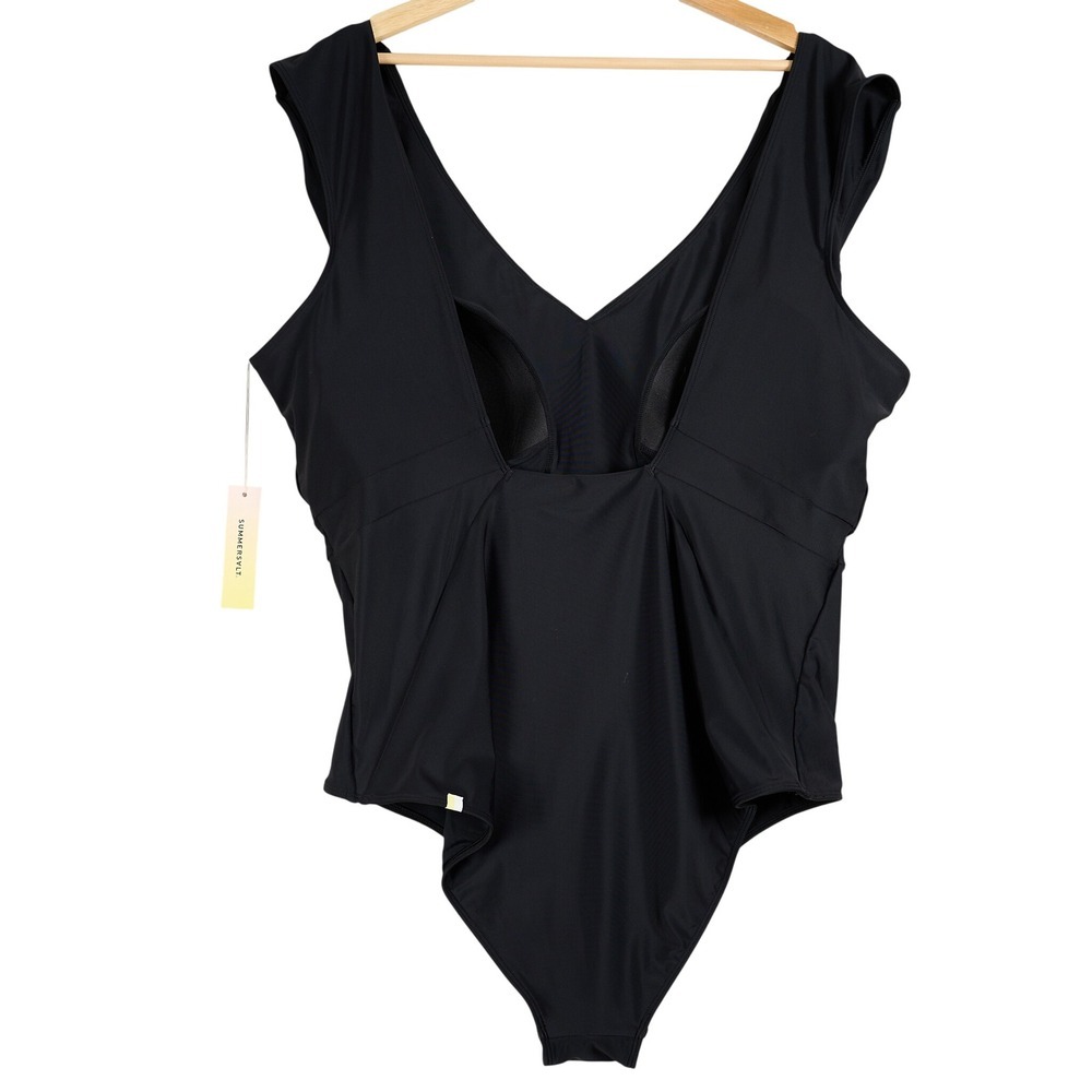 NWT Summersalt The Ruched Backflip One Piece Swimsuit Black Size 22 - Picture 2 of 8